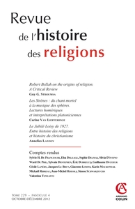 Image de Revue de l'histoire des religions - Tome 229 (4/2012)