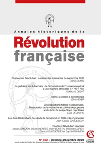 Picture of Annales historiques de la Révolution française Nº402 4/2020 Varia