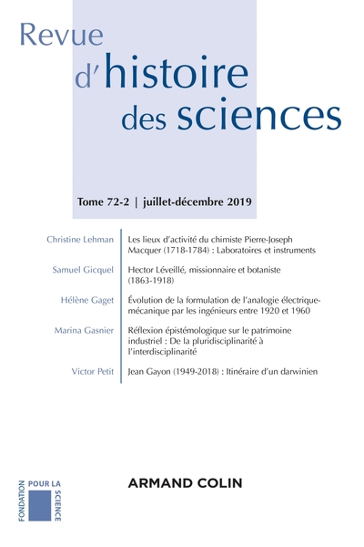 Picture of Revue d'histoire des sciences 2/2019 Varia