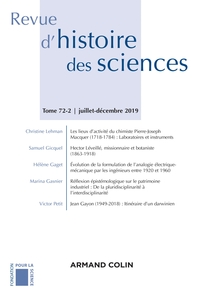 Picture of Revue d'histoire des sciences 2/2019 Varia
