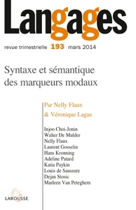 Image de Langages n° 193 (1/2014) Syntaxe et sémantique des marqueurs modaux