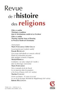 Picture of Revue de l'histoire des religions (4/2016) Fides ex auditu Théologie et audition dans le christianis