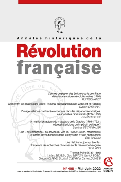 Picture of Annales historiques de la Révolution française Nº408 2/2022