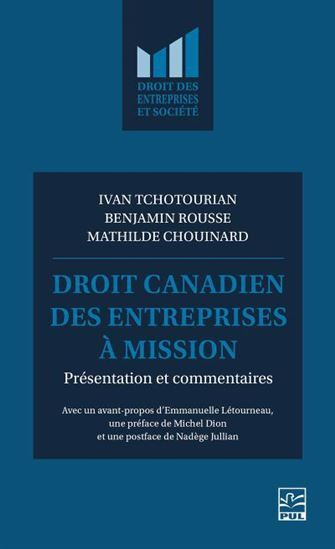 Picture of DROIT CANADIEN DES ENTREPRISES A MISSION (POCHE)