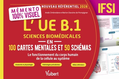 Image de Mémento 100 % visuel - L’UE B.1 Sciences biomédicales en 100 cartes mentales et 50 schémas - IFSI