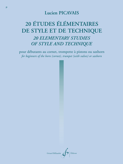 Image de 20 ETUDES ELEMENTAIRES DE STYLE ET DE TECHNIQUE