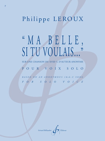 Image de MA BELLE, SI TU VOULAIS... - VOIX SOLO (BARYTON)