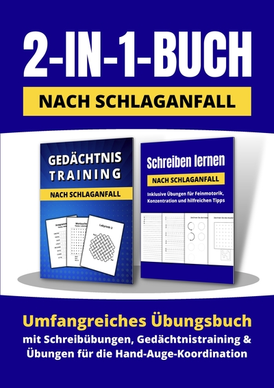 Picture of 2-in-1-Buch nach Schlaganfall: Umfangreiches Ubungsbuch mit Schreibübungen, Gedächtnistraining