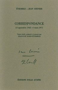 Image de Correspondance Étiemble / Jean Grenier