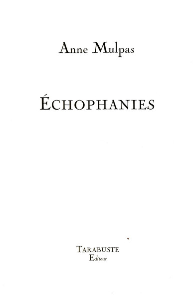 Picture of ECOPHANIES - Anne Mulpas