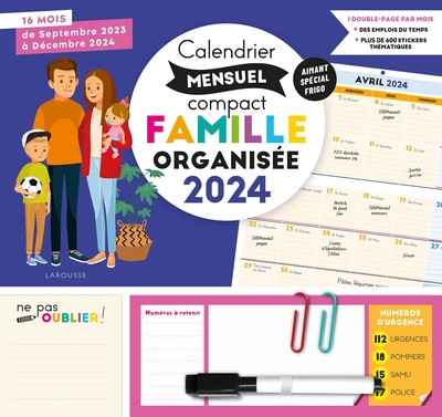 Picture of Calendrier compact mensuel famille organisée 2024