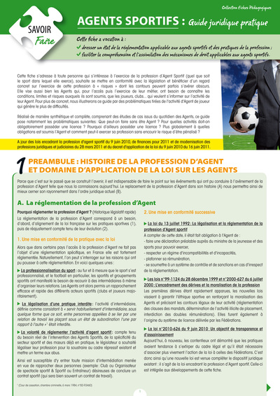 Image de Agents sportifs - Guide juridique pratique