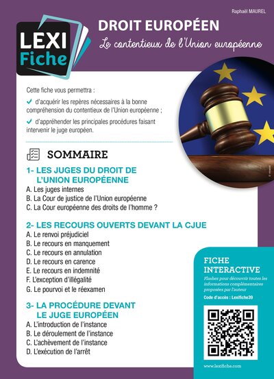 Picture of Droit européen, Le contentieux de l'Union européenne