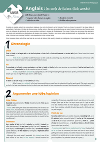 Image de Anglais, les mots de liaison