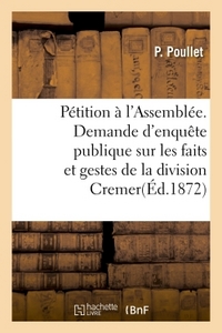 Picture of Pétition à l'Assemblée. Demande d'enquête publique