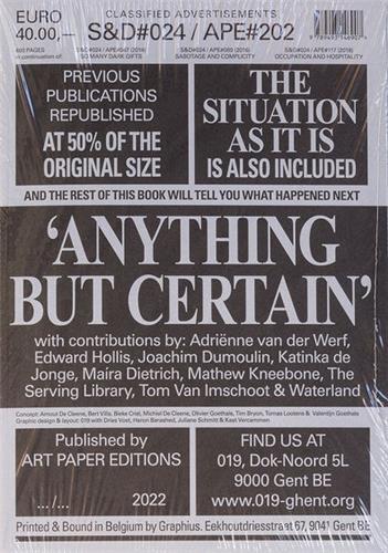 Image de Anything But Certain /anglais