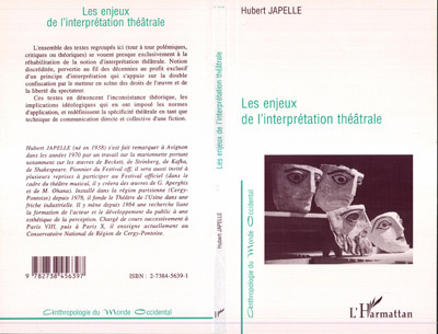 Picture of Les enjeux de l'interprétation théâtrale