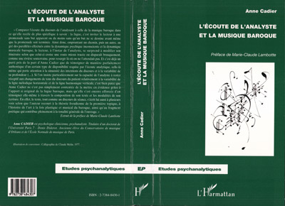 Image de L'ECOUTE DE L'ANALYSTE ET LA MUSIQUE BAROQUE