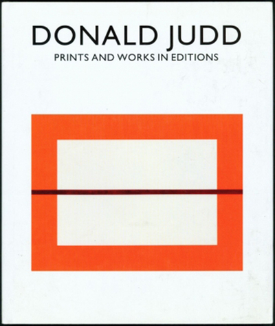 Picture of Donald Judd Prints and Works in Editions /anglais/allemand