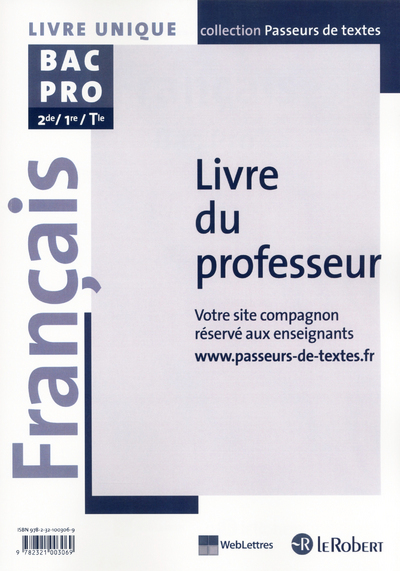 Image de Français Bac Pro 2de/1re/Tle Livre du professeur