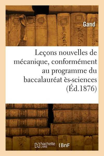 Picture of Leçons nouvelles de mécanique