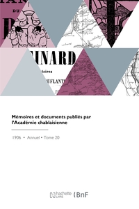 Picture of Mémoires et documents publiés par l'Académie chablaisienne