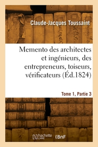 Image de Memento des architectes et ingénieurs, des entrepreneurs, toiseurs, vérificateurs