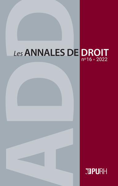 Picture of Les Annales de droit, n° 16/2022