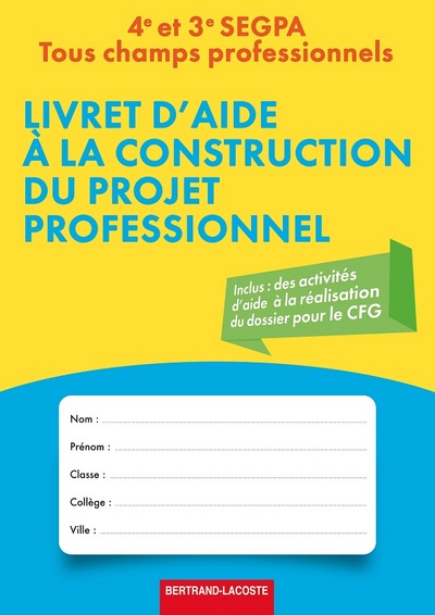 Picture of LIVRET D AIDE A LA CONSTRUCTION DU PROJET PROFESSIONNEL