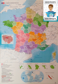 Image de CARTE EN RELIEF DE LA NOUVELLE FRANCE ADMINISTRATIVE