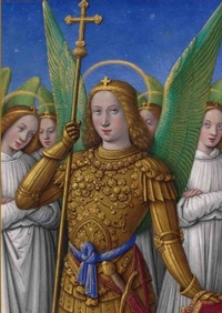 Image de Carnet Blanc, Heures Anne de Bretagne, Ange en armure