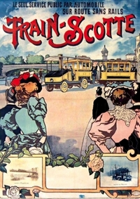Image de Carnet Blanc, Affiche Train-Scotte Automobile