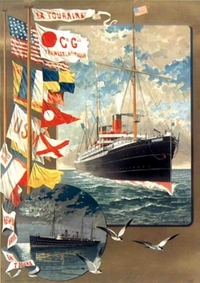 Image de Carnet Blanc, Affiche Paquebot La Touraine