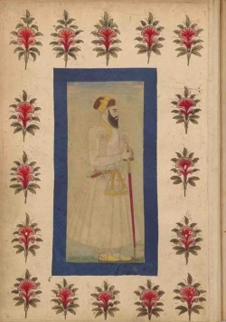 Image de Carnet Blanc, Notable indien en pied, miniature 18e