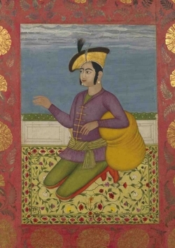 Image de Carnet blanc, Prince indien à genoux, miniature 18e