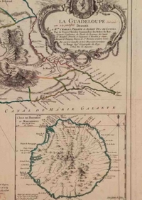 Image de Carnet Blanc, Carte de la Guadeloupe, Le Rouge, 1753