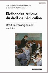 Image de Dictionnaire critique du droit de l'éducation T.1