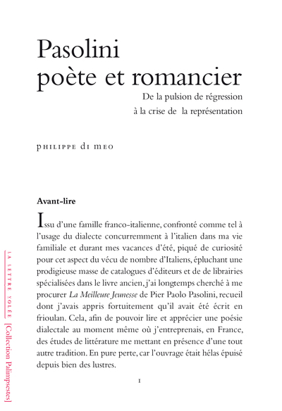 Picture of PASOLINI POÈTE ET ROMANCIER