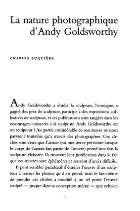 Picture of La Nature Photographique d'Andy Goldsworthy