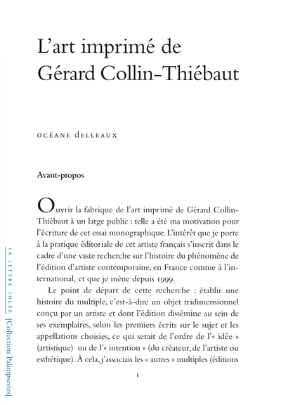 Picture of L' art imprimé de Gérard Collin-Thiébaut