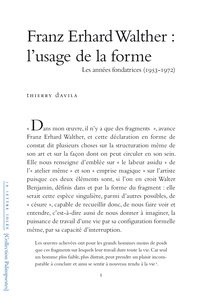 Picture of FRANZ ERHARD WALTHER : l'USAGE DE  LA FORME
