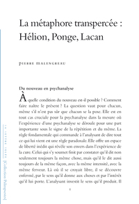 Image de La métaphore transpercée: Hélion, Ponge, Lacan