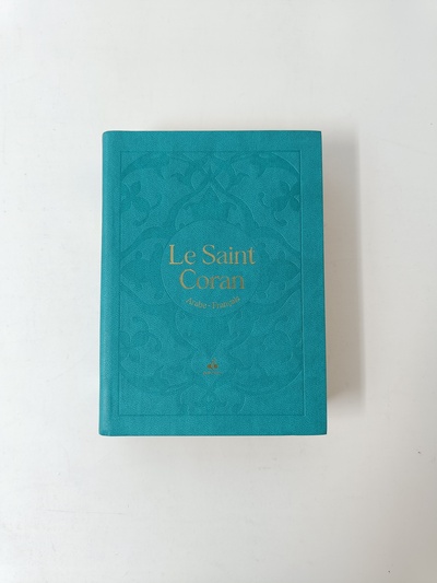 Image de Saint Coran - Bilingue (arabe,franCais) - Poche (10x14) - vert clair - dorure