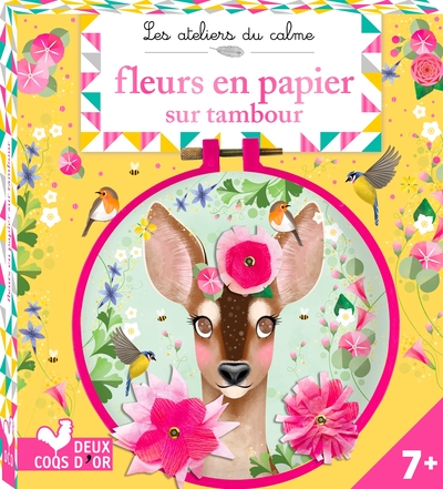 Image de Fleurs en papier sur tambour - mini-boîte avec accessoires