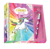 Picture of Mon carnet secret licorne - coffret avec stylo 4 couleurs
