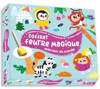Image de Coffret feutre magique - 5 tableaux à colorier et tamponner - coffret avec accessoires