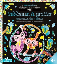 Picture of Tableaux à gratter animaux du monde - boîte avec accessoires