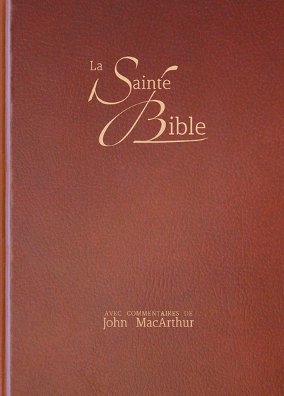 Image de Bible NEG MacArthur : rigide similicuir grenat foncé