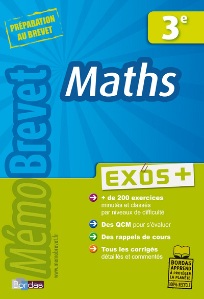 Image de MEMOBREVET EXOS + MATHS 3E