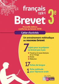 Picture of Cahier Français Brevet 3e 2018 Cahier d'exercices